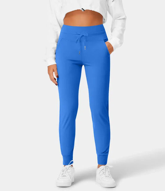 Eloise classic full length joggers with high waist, drawstring and side pockets