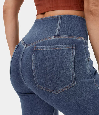 Bella Flare Jeans with High Waist Crossover Pockets