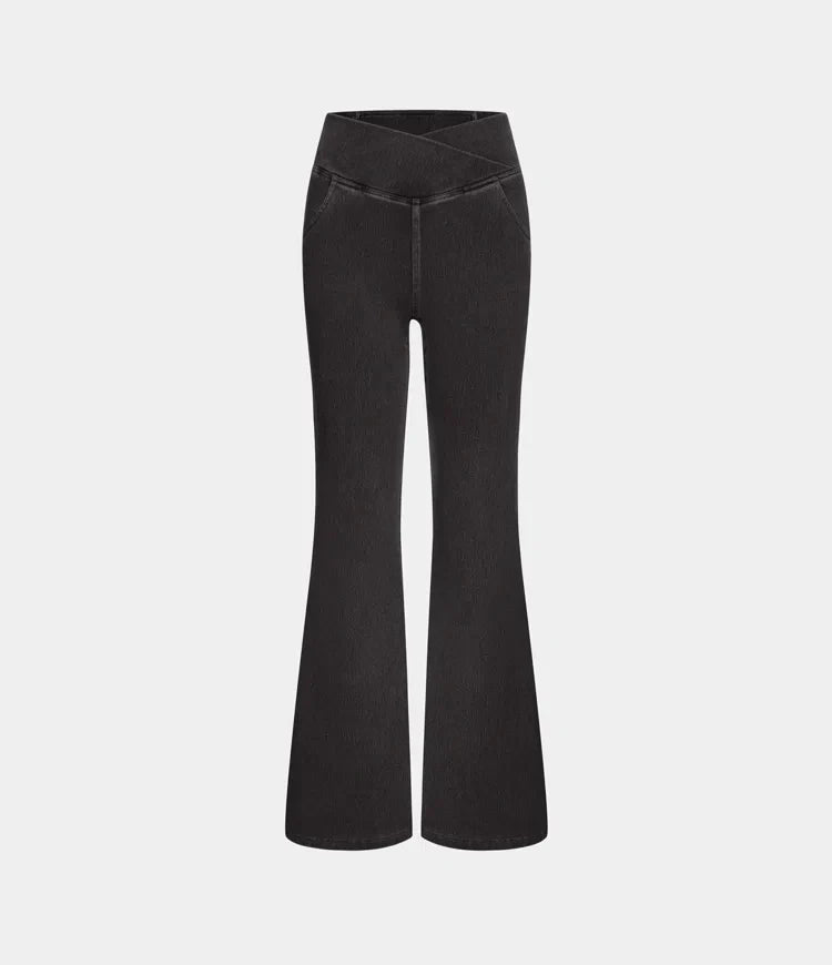 Bella Flare Jeans with High Waist Crossover Pockets