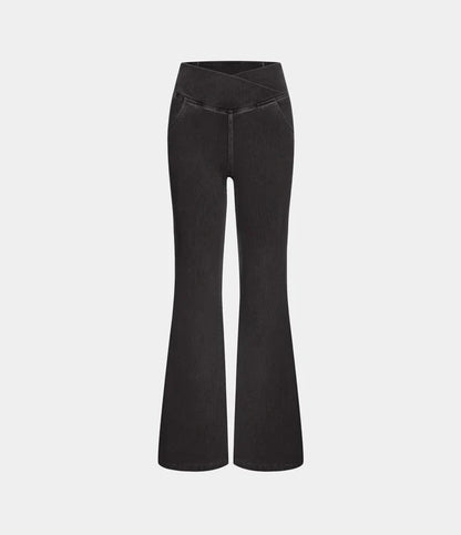 Bella Flare Jeans with High Waist Crossover Pockets