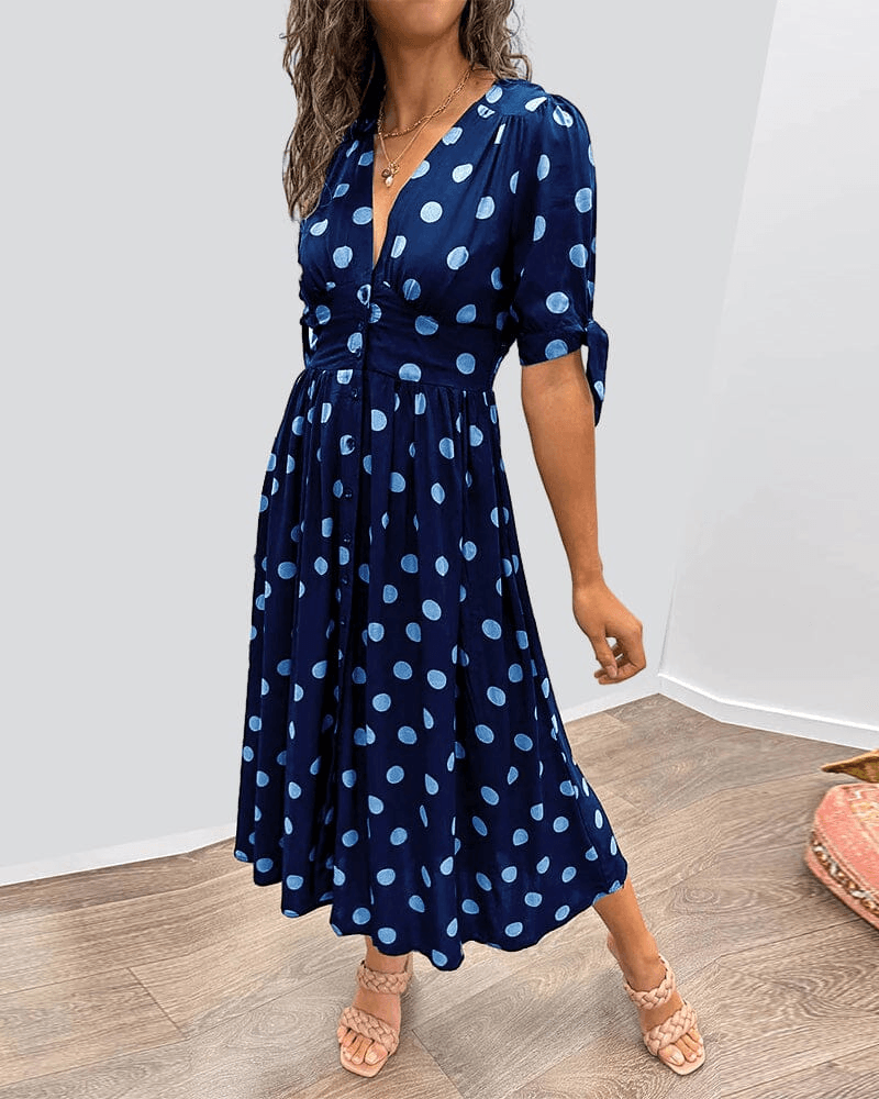 Megan Summer autumn dot dress