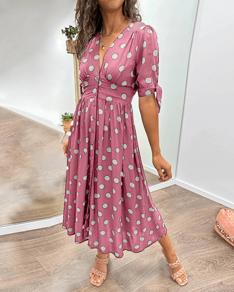 Megan Summer autumn dot dress