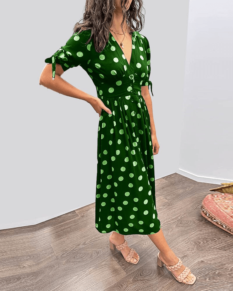 Megan Summer autumn dot dress