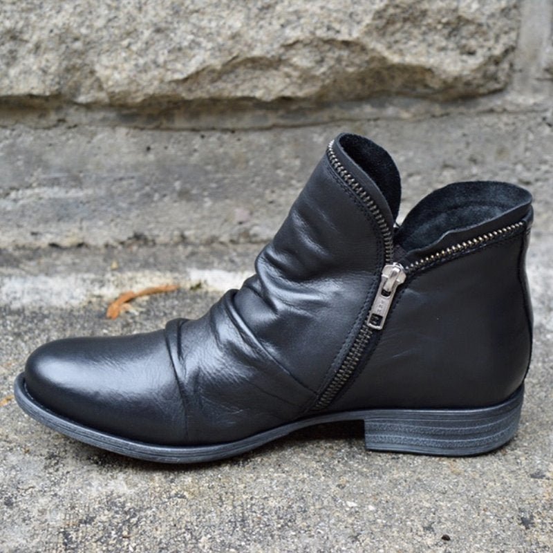 Samantha Leather boots with zip